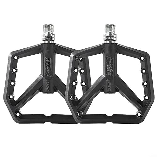 Mountain Bike Pedal : Mountain Bike Pedals, Bicycle Nylon Pedals, Sealed Bearings Bicycle Pedals, Bicycle Palin Downhill Widened Non-slip Pedals, Black