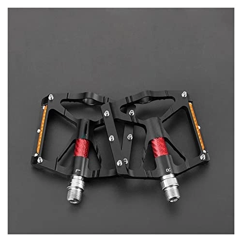 Mountain Bike Pedal : Mountain Bike Pedals, Bicycle Pedals Alloy Bearings Cycling Pedals Platform Bike Flat Pedal Pedals Reflective Anti-slip MTB Bike Accessories (Color : K307PT Black)