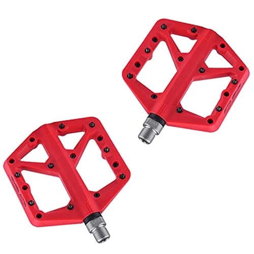 Mountain Bike Pedal : Mountain Bike Pedals Bike Nylon Cycling Bike Bicycle Pedals Bike MTB Bicycle Part Pedals Durable Anti-Slip (Color : Red, Size : 24x15x3cm)