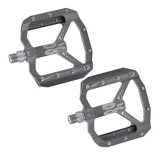 Mountain Bike Pedal : Mountain Bike Pedals, Cycling Platform Pedals Aluminum Alloy Bicycle Pedals for Bicycle Replace for Cycling (Grey)