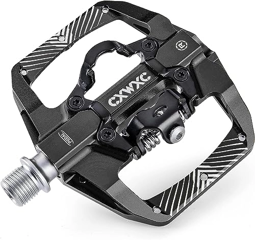 Mountain Bike Pedal : Mountain Bike Pedals Dual Function - Dual Sided Pedals Plat & Clipless Pedal - 3 Sealed Bearings, 9 / 16” Bicycle Platform MTB Pedals