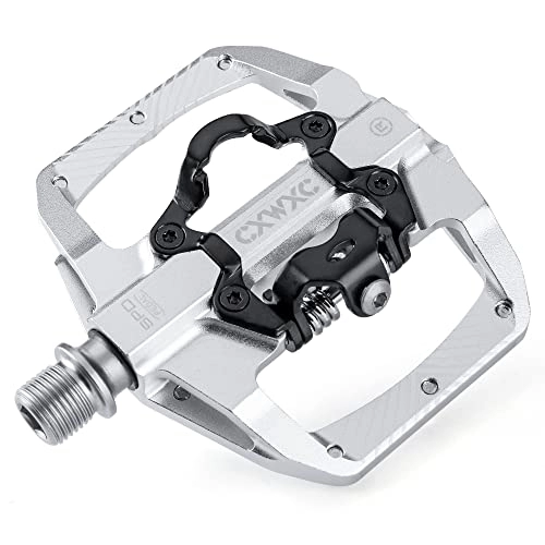Mountain Bike Pedal : Mountain Bike Pedals Dual Function - Dual Sided Pedals Plat & SPD Clipless Pedal - 3 Sealed Bearings, 9 / 16” Bicycle Platform MTB Pedals