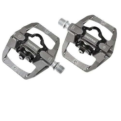 Mountain Bike Pedal : Mountain Bike Pedals Dual Function Sided Pedals Plat & SPD Clipless Pedal Sealed Bearings 9 / 16” Bicycle Pedals Accessories Motorbike Footrests (Color : MZ-159 titanium)