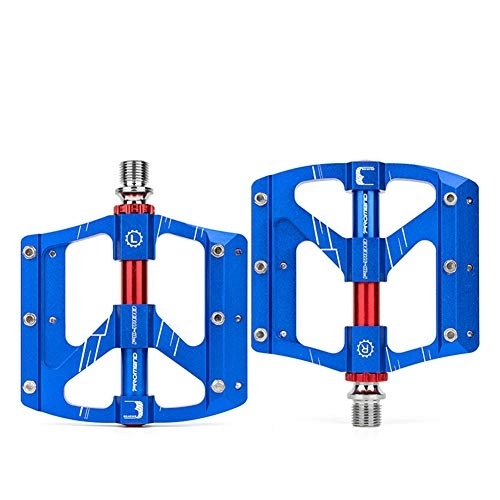 Mountain Bike Pedal : Mountain Bike Pedals Flat Pedals Mountain Bike Bearing Pedals 9 / 16 Inch Spindle Aluminum Alloy Flat Platform For Road Bicycle blue, free size