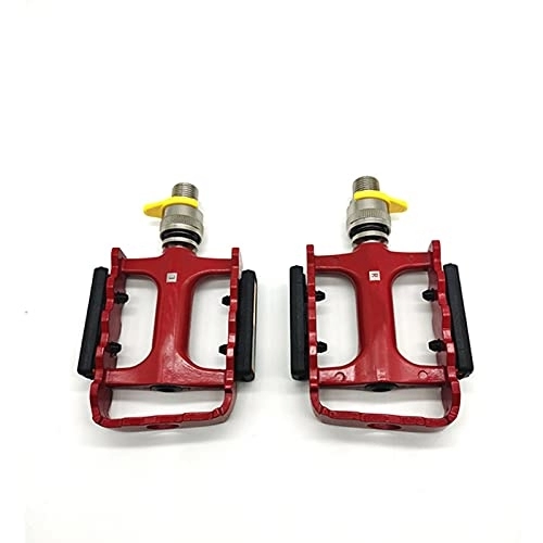 Mountain Bike Pedal : Mountain Bike Pedals Folding Bike Quick Pedal for Bicycle Pedal Anti-Slip (Color : Red, Size : 12.5x7.9x2.3cm)