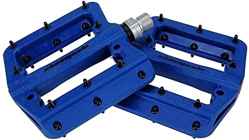 Mountain Bike Pedal : Mountain bike pedals in resin road bike platform non-slip pedals for trekking bicycles-Blue