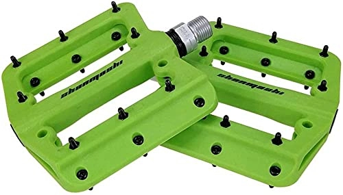 Mountain Bike Pedal : Mountain bike pedals in resin road bike platform non-slip pedals for trekking bicycles-Green