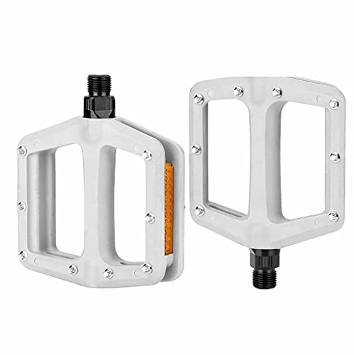 Mountain Bike Pedal : Mountain Bike Pedals Lightweight Nylon Fiber Bicycle Platform Pedals for Cycling 9 / 16", White, 10.3cm×10.8cm×2.7cm