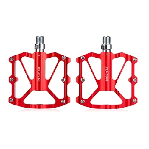Mountain Bike Pedal : Mountain Bike Pedals, Mountain Aluminum MTB / BMX With 12 Anti-Skid Pins Road Bike Lightweight Aluminum Platform DU+Sealed Bearing 9 / 16'' For Travel Cycle-(Color : Red) (Color : Rood)