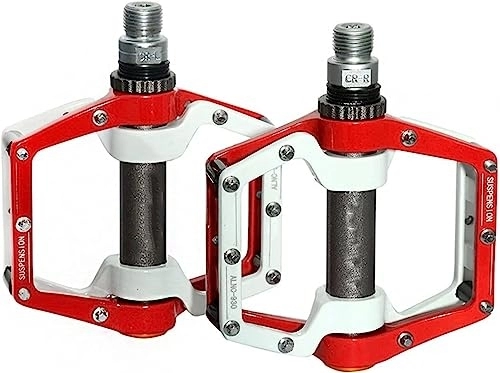 Mountain Bike Pedal : Mountain Bike Pedals, Mountain Bicycle Pedal Bike Pedal Flat Sealed Bearing Pedals Cycling Anti-Slip (Color : Rood, Size : 12.5x10x3.5cm)
