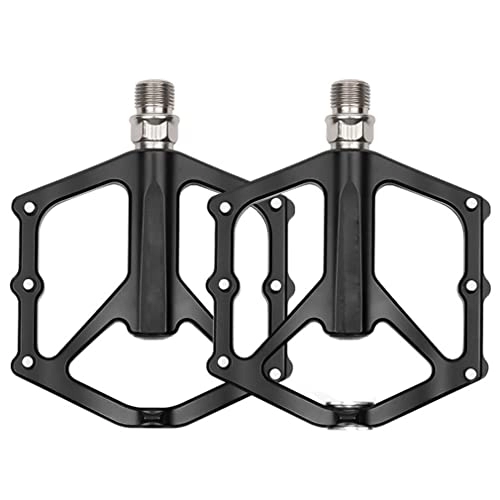 Mountain Bike Pedal : Mountain Bike Pedals, Mountain Road Bicycle Flat Pedals Aluminum Alloy 9 / 16" Sealed Bearing Lightweight Platform Cycling Pedal Universal For BMX MTB (Color : Black)