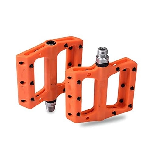 Mountain Bike Pedal : Mountain Bike Pedals MTB Bicycle Part for Cycling Bike Bicycle Pedal Sealed Bearing Pedals Anti-Slip (Color : Orange, Size : 12.4x10.7cm)