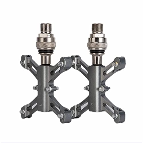 Mountain Bike Pedal : Mountain Bike Pedals, MTB Pedals, Bike Pedals Aluminum Alloy Spindle with Stable Sealed Bearing Anti-skid Mountain Bike Flat Pedals, Gray