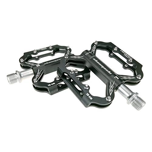 Mountain Bike Pedal : Mountain Bike Pedals Mtb Pedals Flat Aluminum Antiskid Durable Bicycle Cycling Pedal 9 / 16" Mountain Bike Pedal black, free size