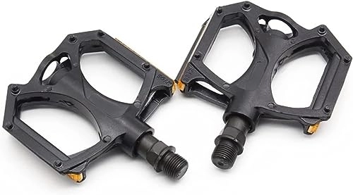 Mountain Bike Pedal : Mountain Bike Pedals, Pedal M195 Aluminum Alloy MTB Bike Pedals 2DU Bearing Ultralight Pedal Mountain Bicycle Parts With Reflector (Color : Black)