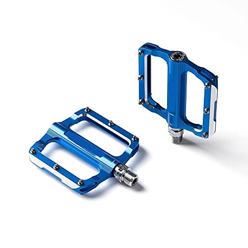 Mountain Bike Pedal : Mountain Bike Pedals Platform Bicycle Flat Alloy Pedals 9 / 16" Sealed Bearings Pedals Non-Slip Alloy Flat Pedals (Color : A006-Blue)
