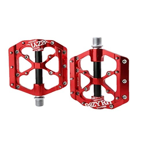 Mountain Bike Pedal : Mountain Bike Pedals Platform Flat Bicycle Pedals Cycling Ultra Sealed Bearing Aluminum Alloy Pedals Red