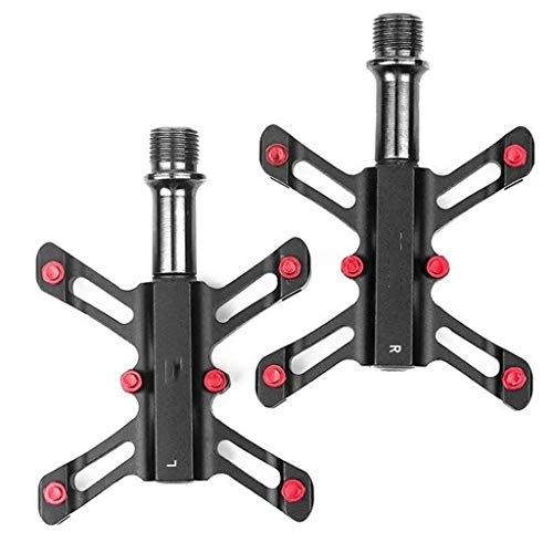 Mountain Bike Pedal : Mountain Bike Pedals Platform Lightweight Bicycle Flat Alloy Pedals Cycling Pedal for BMX / MTB (Color : Black)