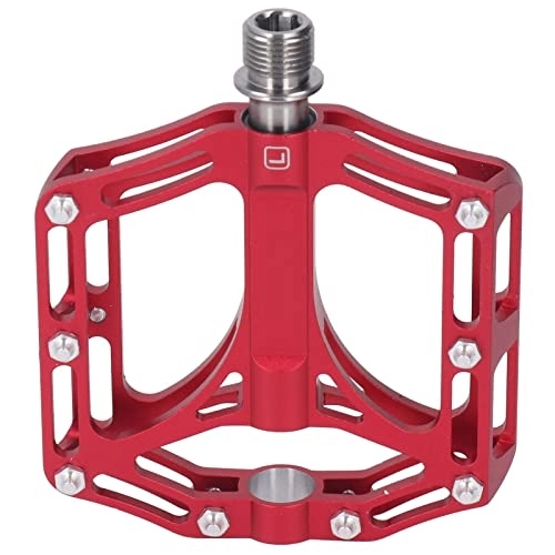 Mountain Bike Pedal : Mountain Bike Pedals, Professional Dustproof Metal Bike Pedals 1 Pair Alloy Lightweight with Slip Resistant Nails for Road Bike for BMX Bike (Red)