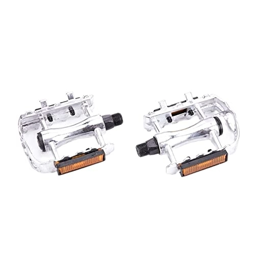 Mountain Bike Pedal : Mountain Bike Pedals, Reflective Setting On Both Sides All-aluminum Large Pedal Bicycle Universal Non-slip Pedal Riding Equipment Bike Pedals Mtb (Color : Wit)
