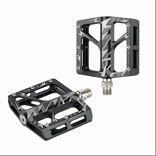 Mountain Bike Pedal : Mountain Bike Pedals Road Bicycle Pedals Non-Slip Lightweight Cycling Pedals Platform Pedals 3 Bearings Pedals, black