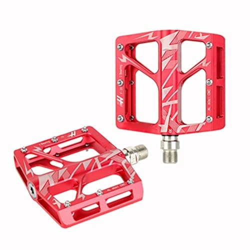 Mountain Bike Pedal : Mountain Bike Pedals Road Bicycle Pedals Non-Slip Lightweight Cycling Pedals Platform Pedals 3 Bearings Pedals, red