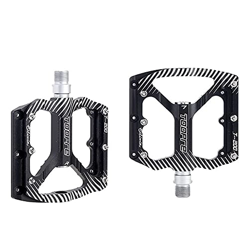 Mountain Bike Pedal : Mountain Bike Pedals Road Bike Pedals Aluminum Alloy Spindle 9 / 16 Inch with Sealed Bearing Anti-skid and Stable Mountain Bike Flat Pedals for Mountain Bike BMX and Folding Bike ( Color : Black )