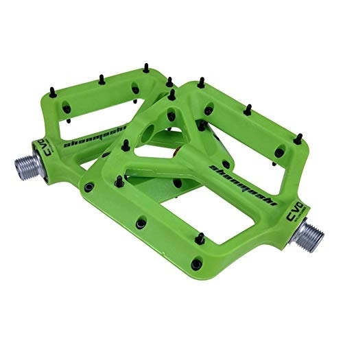 Mountain Bike Pedal : Mountain Bike Pedals Road Bike Pedals Mtb Flat Pedals Bicycle Accessory Making The Ride Safer green, free size