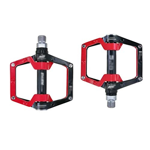 Mountain Bike Pedal : Mountain Bike Pedals Road In-Mold Machined Aluminum Alloy 3 Bearing Wide Platform blackandred