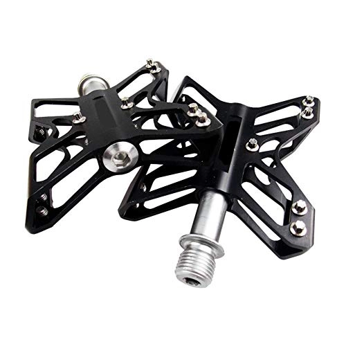 Mountain Bike Pedal : Mountain Bike Pedals Road MTB Hybrid Bicycle Cleats Antiskid Durable Road Bicycle Flat Aluminum Alloy CNC Machined Anti-Skid Pins MTB Accessories 2pcs