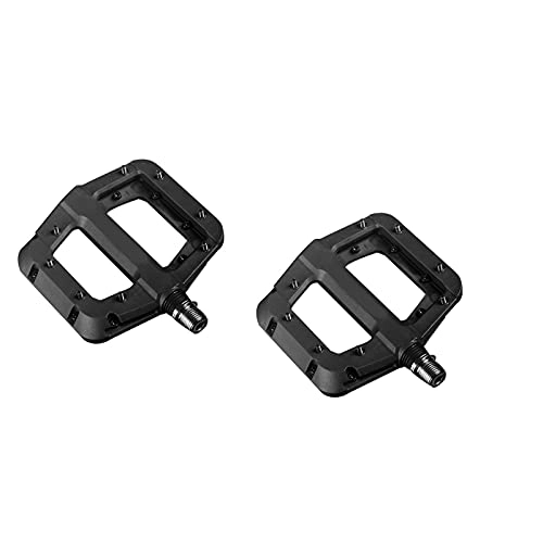 Mountain Bike Pedal : Mountain Bike Pedals, Standard 9 / 16 Inch Threaded Double Pedals With Anti-skid Plates, Suitable for Mountain Bikes / road Bikes black-M