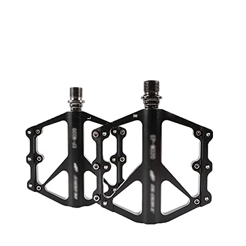 Mountain Bike Pedal : Mountain Bike Pedals, Standard 9 / 16 Inch Threaded Pair of Pedals With Anti-skid Plates, Mountain Bike Pedals, Aluminum Alloy + Steel Shaft, Suitable for Mountain Bik black-M