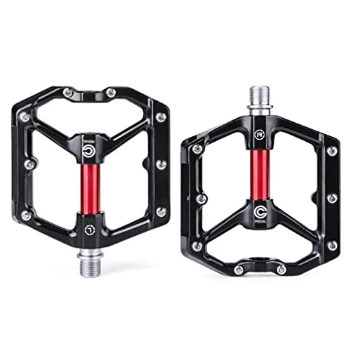 Mountain Bike Pedal : Mountain Bike Pedals, Ultra-light All-aluminum Alloy Pedals 9 / 16'' Sealed Bearing With Cleats For Mountain Road Folding City Bike MTB BMX 380g (Color : Rood)