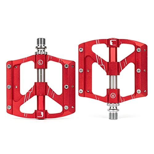 Mountain Bike Pedal : Mountain Bike Pedals, With Aluminum Alloy Platform And 3 Sealed, Ultra-light Bearings (Color : Red)