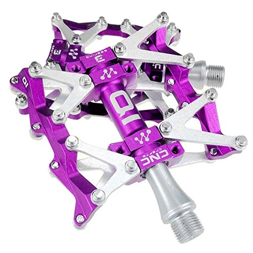 Mountain Bike Pedal : Mountain Bike Three-Bearing Pedal Bicycle Cylind Pedals Comfortable Non-Slip Pedals Road Bike Pedal Bicycle Accessories. (purple)