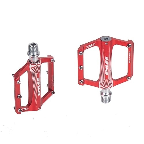 Mountain Bike Pedal : Mountain Cycling Bike Bicycle Pedals Mountain Bike Aluminum Alloy Bicycle Cycling Bike Pedals Wide Surface Folding Bicycle Bike Pedals for Road Cycling Bike Bicycle Accessories (Red)
