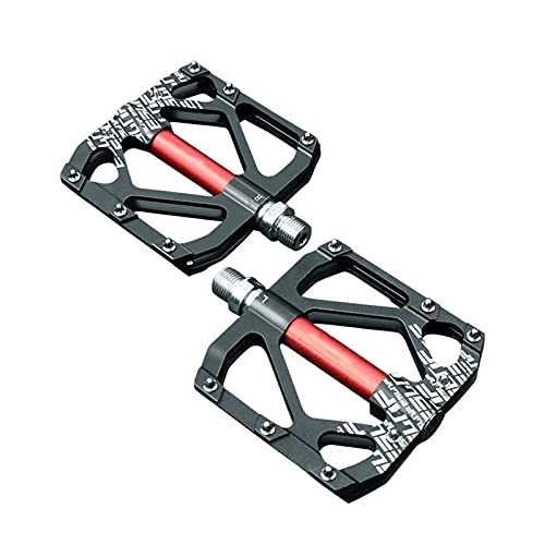 Mountain Bike Pedal : MPGIO Bicycle Pedal Aluminum Alloy Pedals Bearing Anti-Slip Ultralight CNC Quick Release Mountain Road Wide Platform Bicycle Pedal(Color:Black)