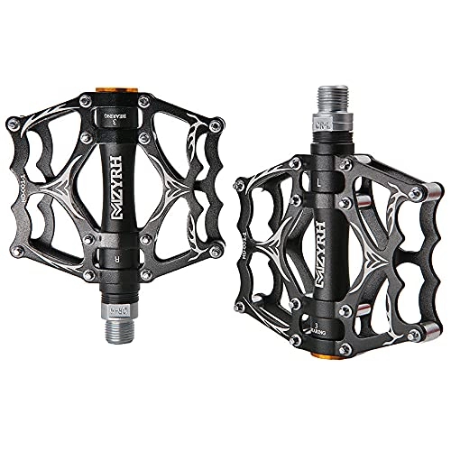 Mountain Bike Pedal : MSG ZY MTB Pedals, Mountain Bike Bicycle Pedals, Ultra Thin Aluminium Alloy, 9 / 16 Inch Platform Pedals, Ultra Light and Wide Surface