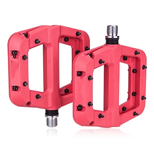 Mountain Bike Pedal : MTB Bicycle Pedal Nylon 3 Bearing Composite 9 / 16 Mountain Bike Pedal High Strength Non-Slip Bicycle Pedal Red