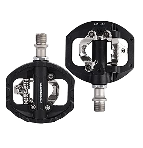 Mountain Bike Pedal : MTB Bike Pedals Dual Platform, Compatible with Shimano SPD Mountain Clipless Pedals, 3-Sealed Bearing Lightweight Nylon / Forged Steel Bicycle Pedals for BMX Spin Exercise Peloton Trekking Bike
