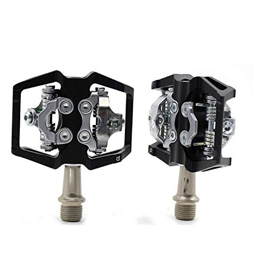 Mountain Bike Pedal : MTB Cycling Mountain Bike Pedals Ultralight 6061 CNC Aluminum 3 Catridge Bearing Bicycle Pedal complete (Color : Black)