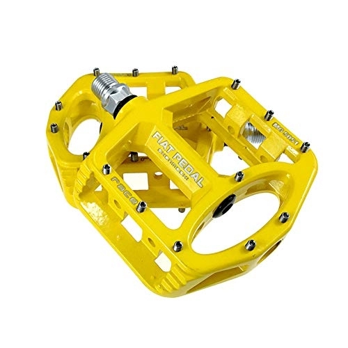 Mountain Bike Pedal : Mtb Pedals Bicycle Pedals Bearing Cycling Pedals For Road Mountain Bike Durable Flat-Platform For Adults Wide Feet yellow, free size
