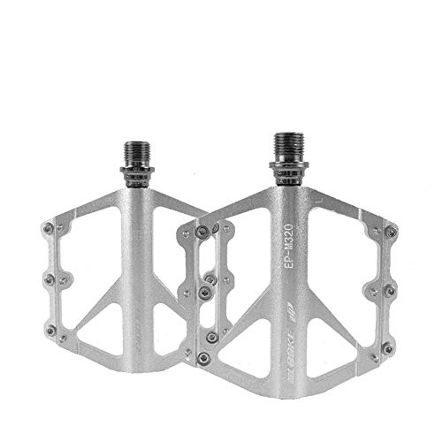 Mountain Bike Pedal : MTB Pedals Mountain Bike Pedals 9 / 16" Aluminum Bicycle Pedals DU Bearing Lightweight Pedals for Road Mountain BMX MTB Bike (Silver)