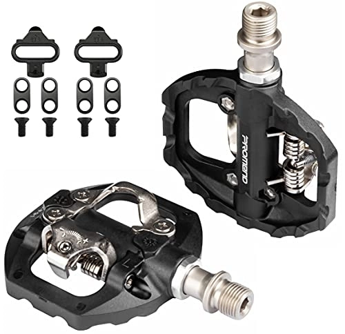 Mountain Bike Pedal : MTB Pedals SPD Flat Dual Platform with Cleats - Compatible with Shimano SPD Clipless Bike Pedals, 3 Sealed Bearings Lightweight Nylon Fiber / Aolly Bicycle Pedals for BMX Trekking Bike and other 9 / 16