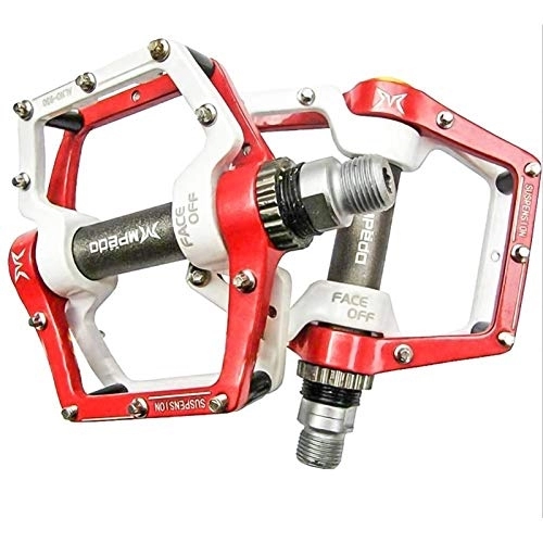 Mountain Bike Pedal : MTB Road Bicycle Pedals 3 Sealed Bearings Bicycle Pedals Mountain Bike Pedals Wide Platform Pedales Anti-slip and Rust-proof (Color : Red)