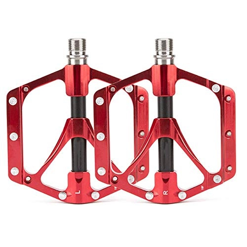 Mountain Bike Pedal : MTWERS Bicycle pedal Mountain Bike Titanium Alloy Bearing Pedals Lightweight Treading Riding Ankle (Color : Red) GANG (Color : Red)