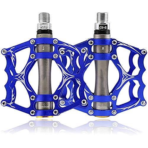 Mountain Bike Pedal : MU Bicycle Pedals 9 / 16 inch Axle CNC Aluminum with Sealed Bearings Non-Slip, Racing Bike Pedals for Universal BMX Mountain Bike, Blue