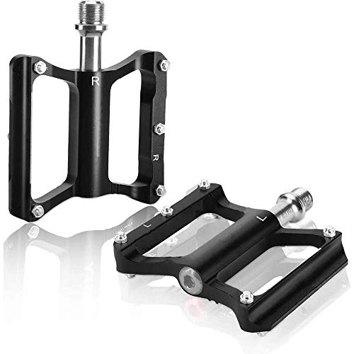 Mountain Bike Pedal : MU Bicycle Pedals, Mountain Bike Pedals Made of CNC Aluminum Alloy with 3 Ball Bearings, Trekking Pedals 9 / 16 Inch, for Mountain Bikes, Racing Bikes