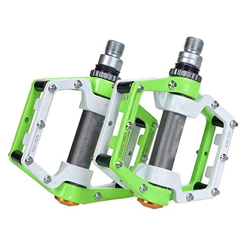Mountain Bike Pedal : MU Bike Pedals Aluminum Alloy CNC Bearing Shock, Bike Bicycle Pedals 9 / 16 inch Antiskid Durable Mountain Bike Pedals for Outdoor Riding, Green