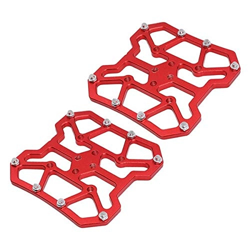 Mountain Bike Pedal : MUJUN Pair of Aluminum Alloy MTB Mountain Bike Bicycle Clipless Pedal Platform Adapters for SPD for KEO Bicycle Parts for Cycling (Color : Red)